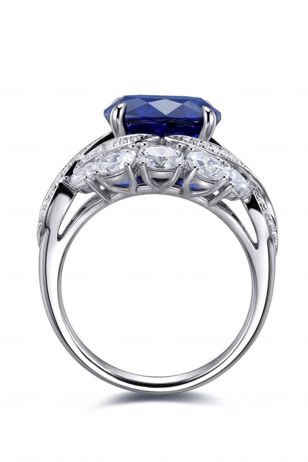 5K Cultivated Sapphire Platinum-Plated Ring