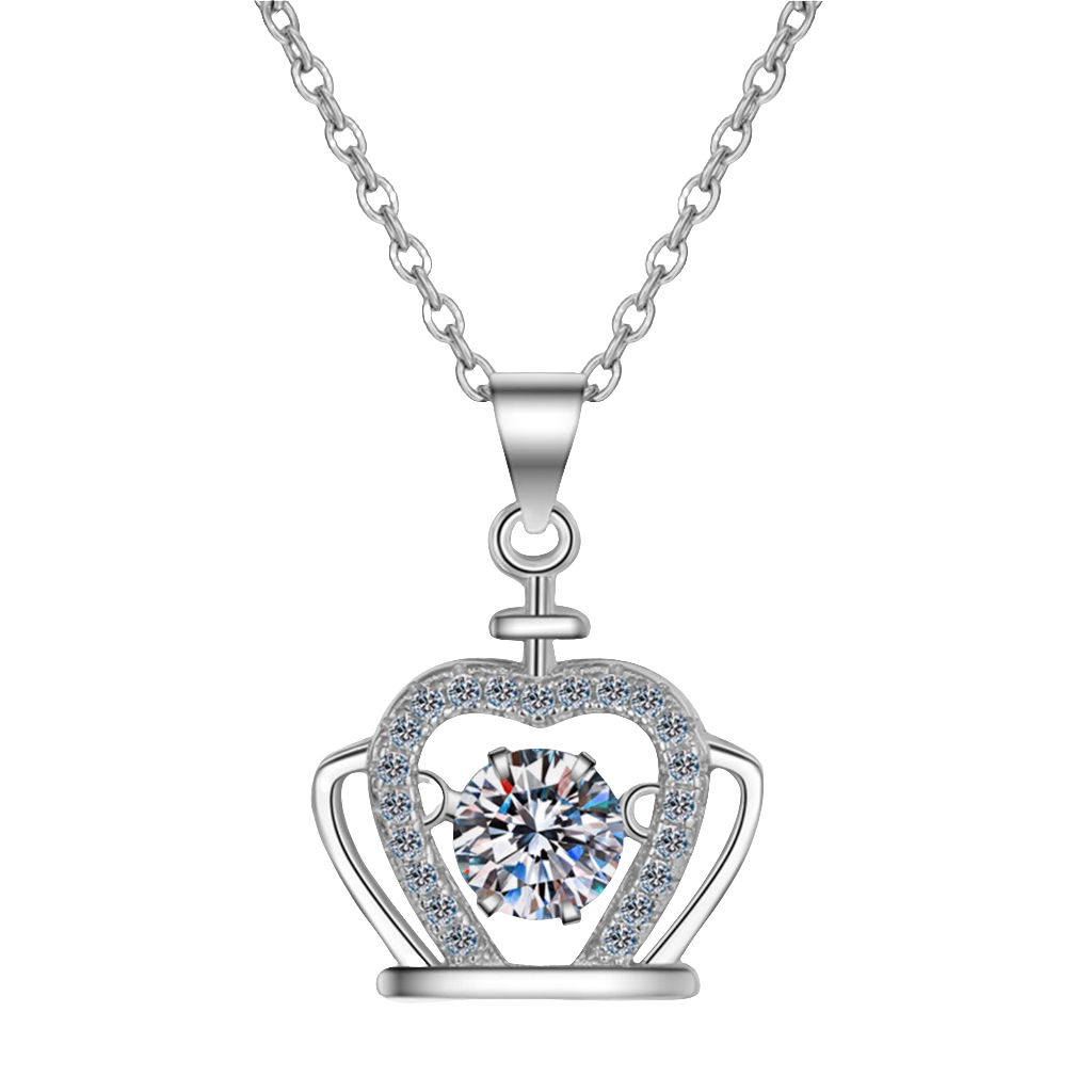 The Queen's Crown Pendant Necklace in 925 Sterling Silver