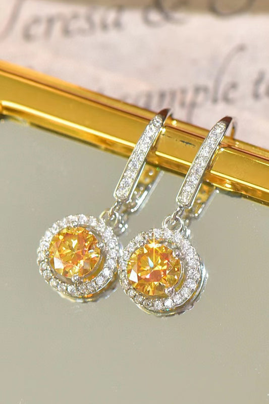 Lemondrop Platinum-Plated 2K Moissanite Earrings