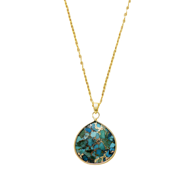 Charm & Dazzle Turquoise Pendant Chain Necklace