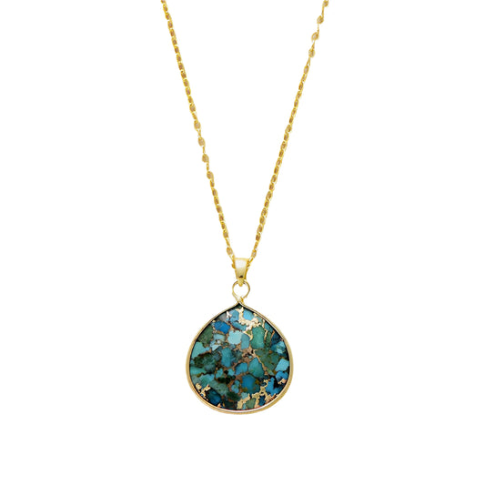 Charm & Dazzle Turquoise Pendant Chain Necklace
