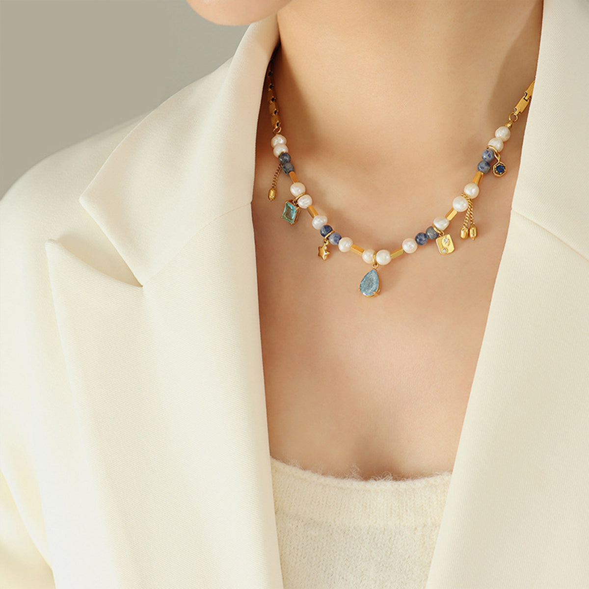 Charmed 18K Gold-Plated Beaded Necklace