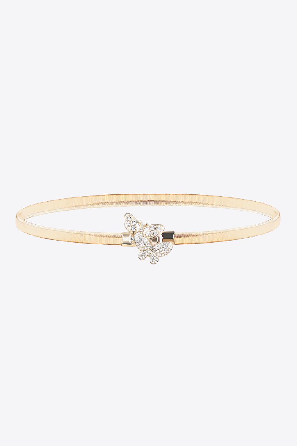 Mariposa & Rhinestone  Elastic Metal Belt