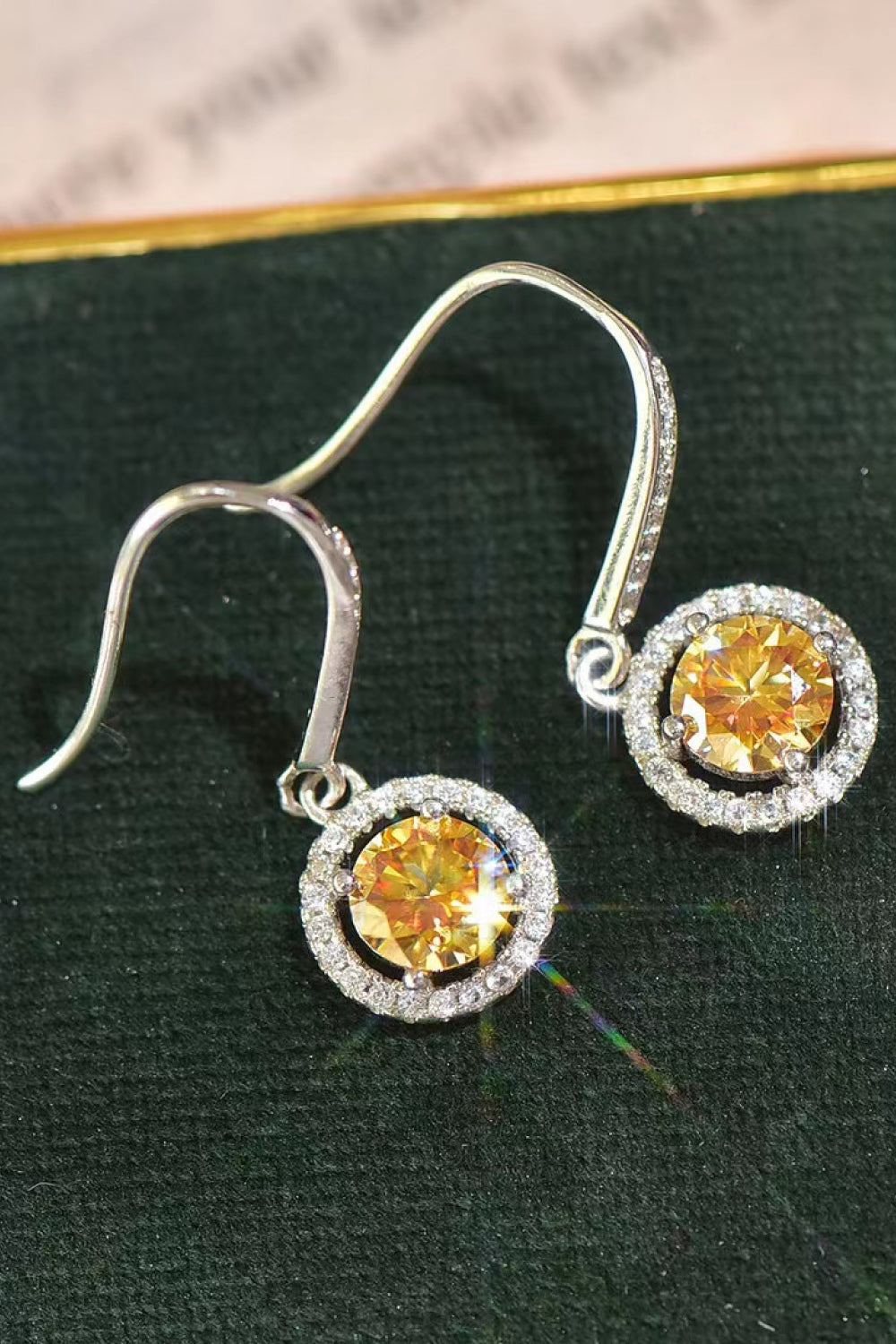 Lemondrop Platinum-Plated 2K Moissanite Earrings