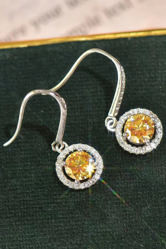 Lemondrop Platinum-Plated 2K Moissanite Earrings