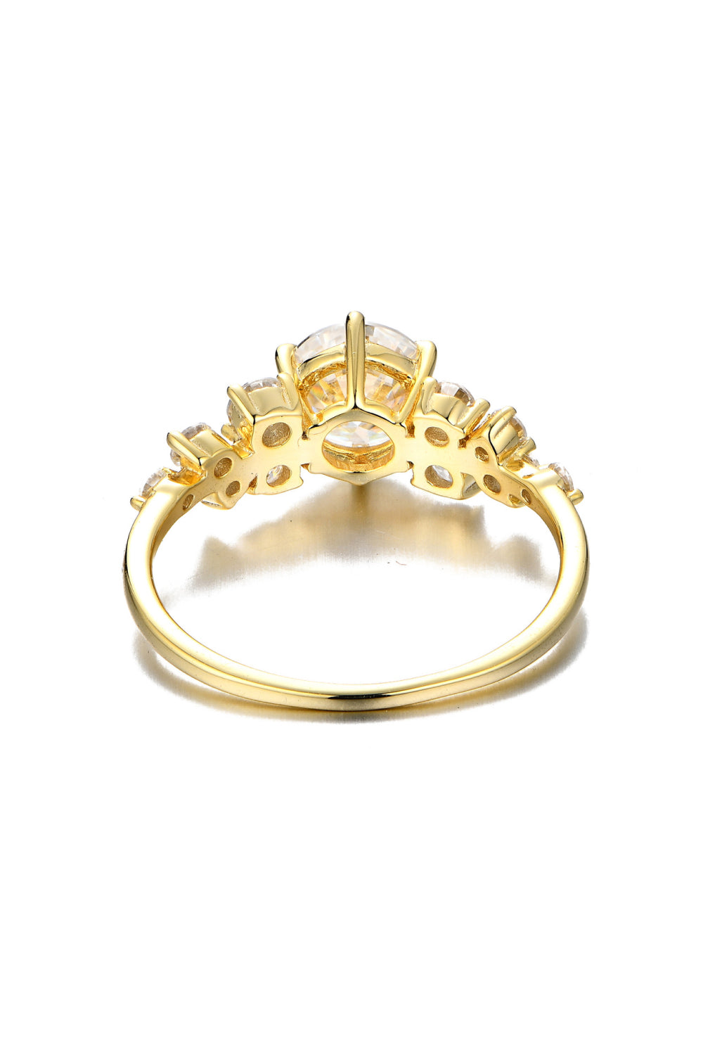 Golden Crest Moissanite Ring 925 Sterling Silver with 14K Gold Plating