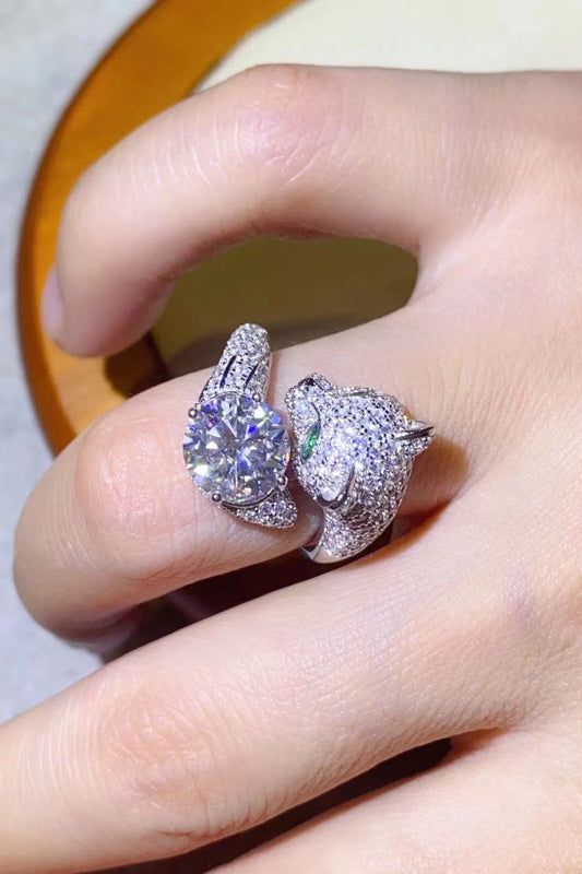 Lioness 2 Carat Red or White Moissanite Ring