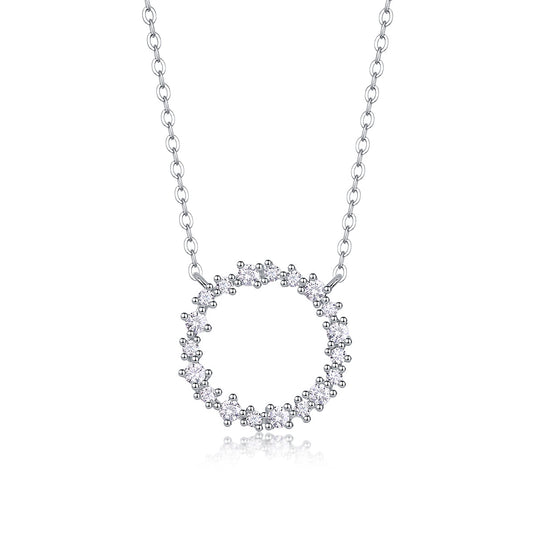 Lyrical Halo Moissanite Pendant Necklace