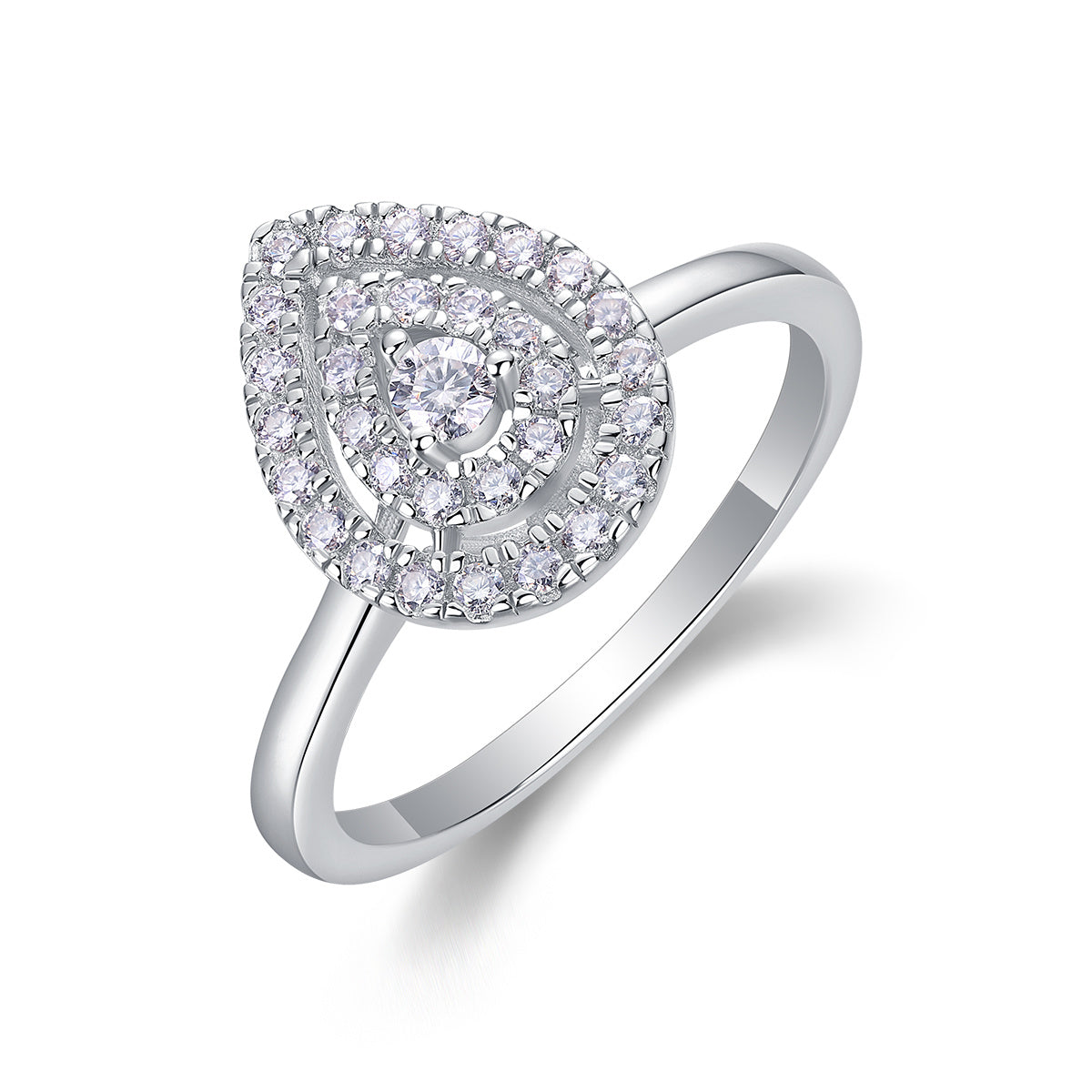 Shimmering Pear Shape Moissanite Ring