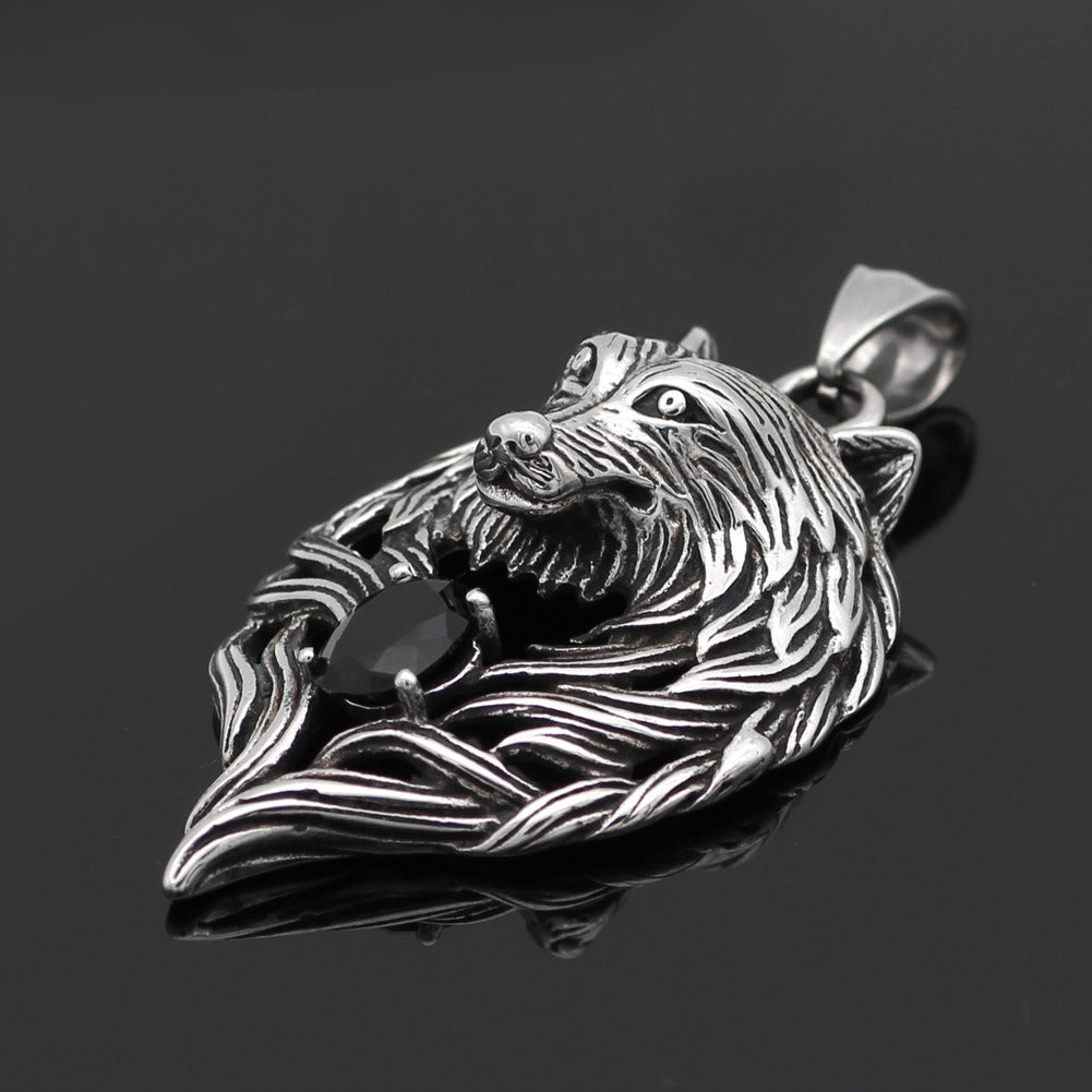 Celtic Wolf Titanium Steel Pendant Necklace