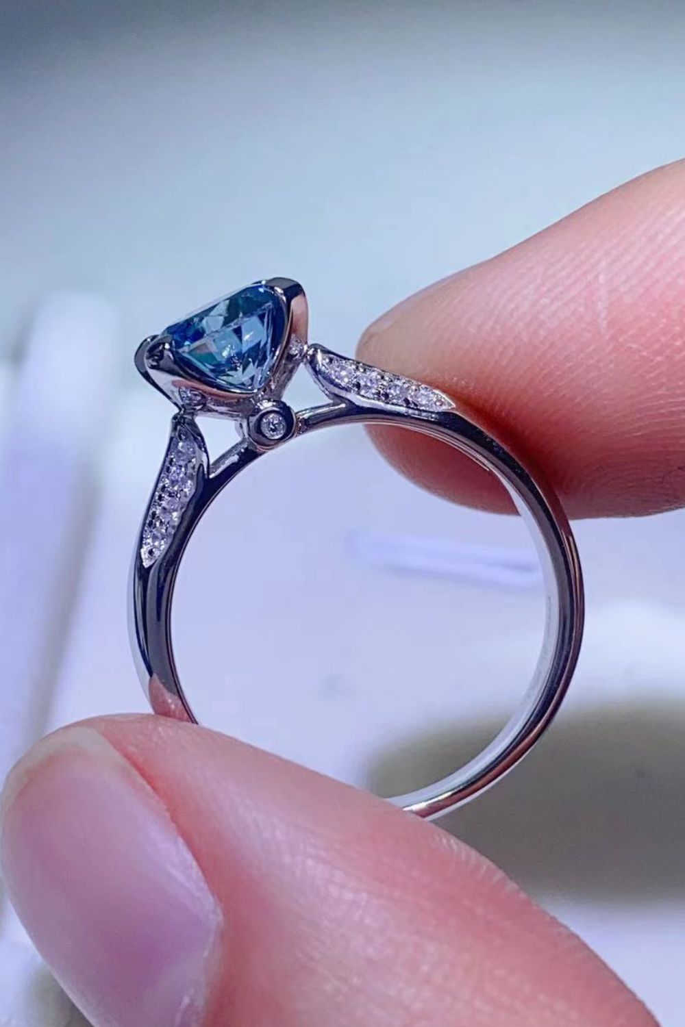 Blue Skies 1 Carat Moissanite Ring