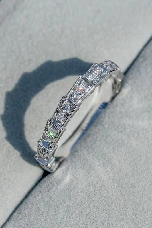 3K Moissanite Platinum-Plated Eternity Band