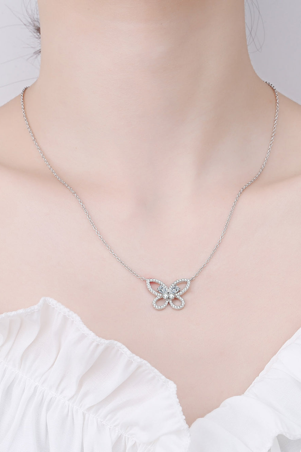 Social Butterfly Sparkling Pendant Necklace