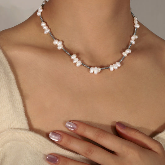 Authentic Freshwater Pearl Beaded Necklace