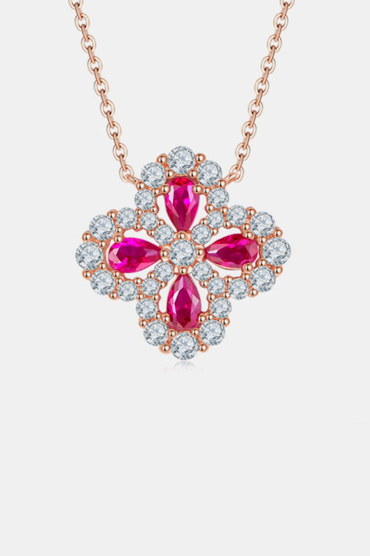 Cultivated Ruby Flower Necklace