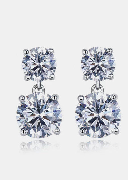 10 Carat Moissanite 925 Sterling Silver Earrings