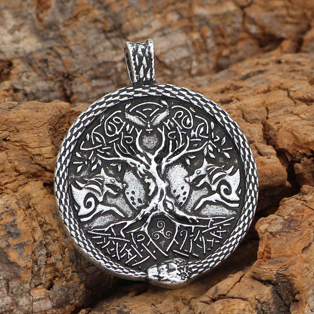 Viking Pendant Double Sided Wolf Necklace