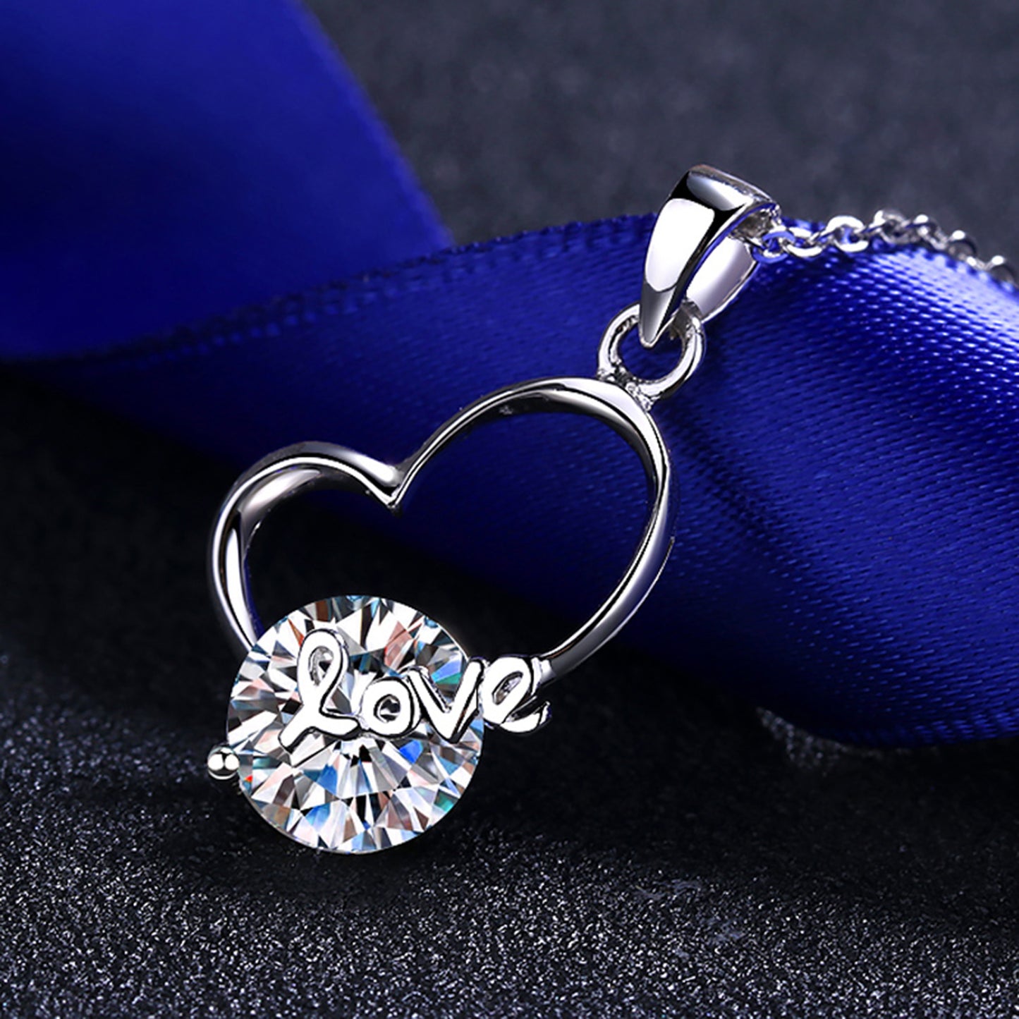 Be My Love Necklace 2 Carat Moissanite Heart 925 Sterling Silver