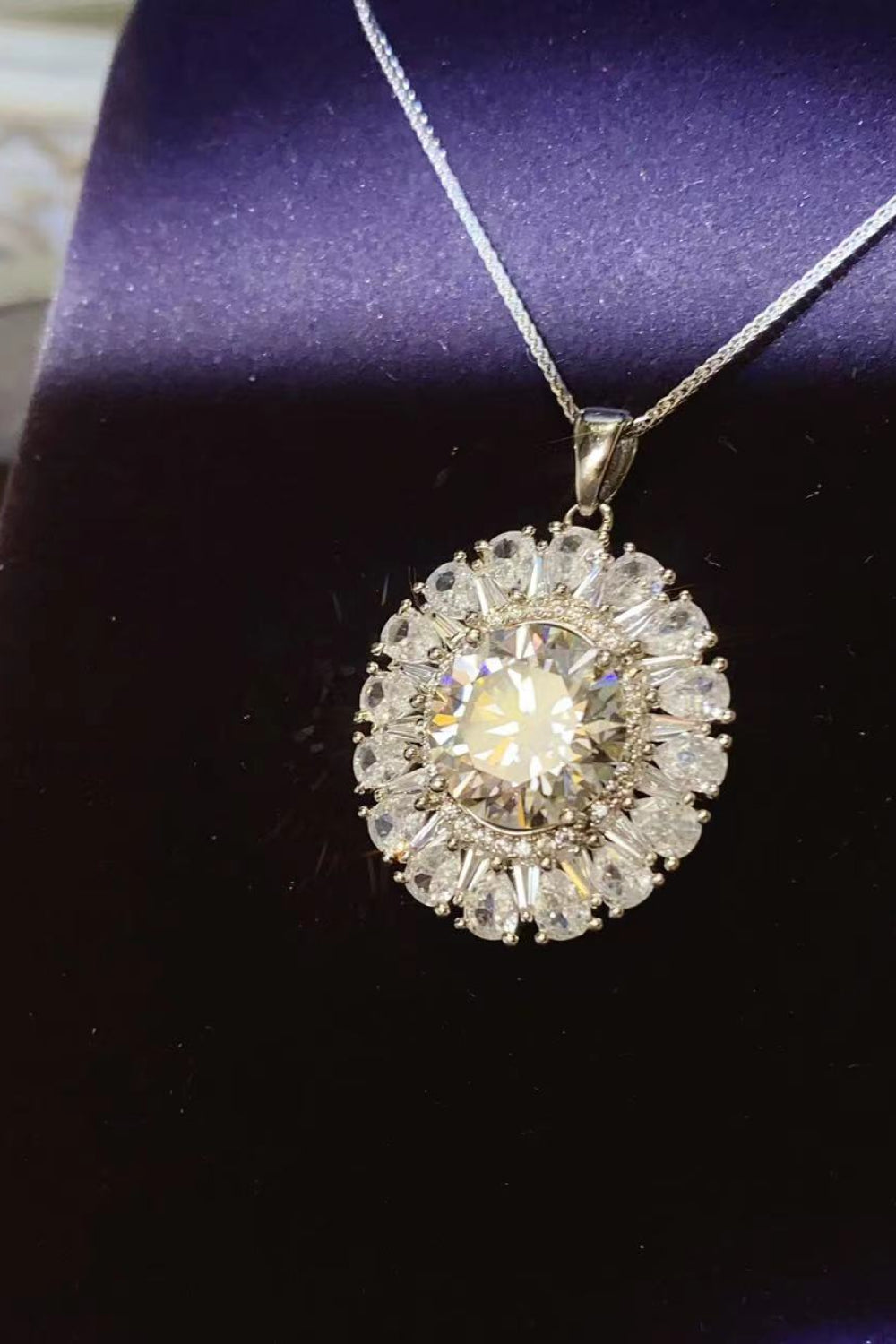 Starlight Allure 5 Carat Moissanite 925 Sterling Silver Necklace