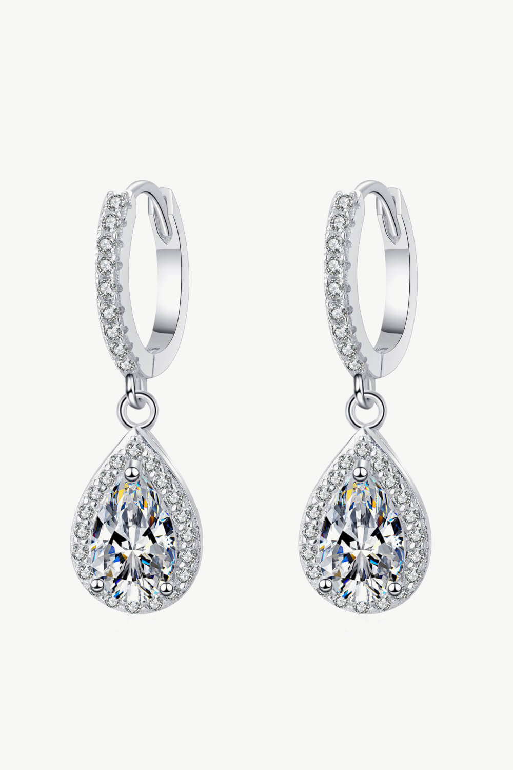 Drip Drop Moissanite Earrings 2K Teardrop Style