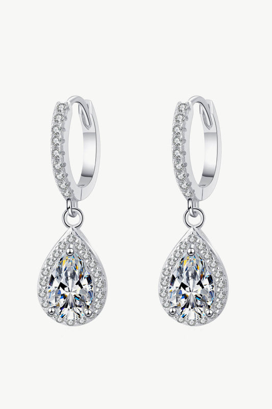 Drip Drop Moissanite Earrings 2K Teardrop Style