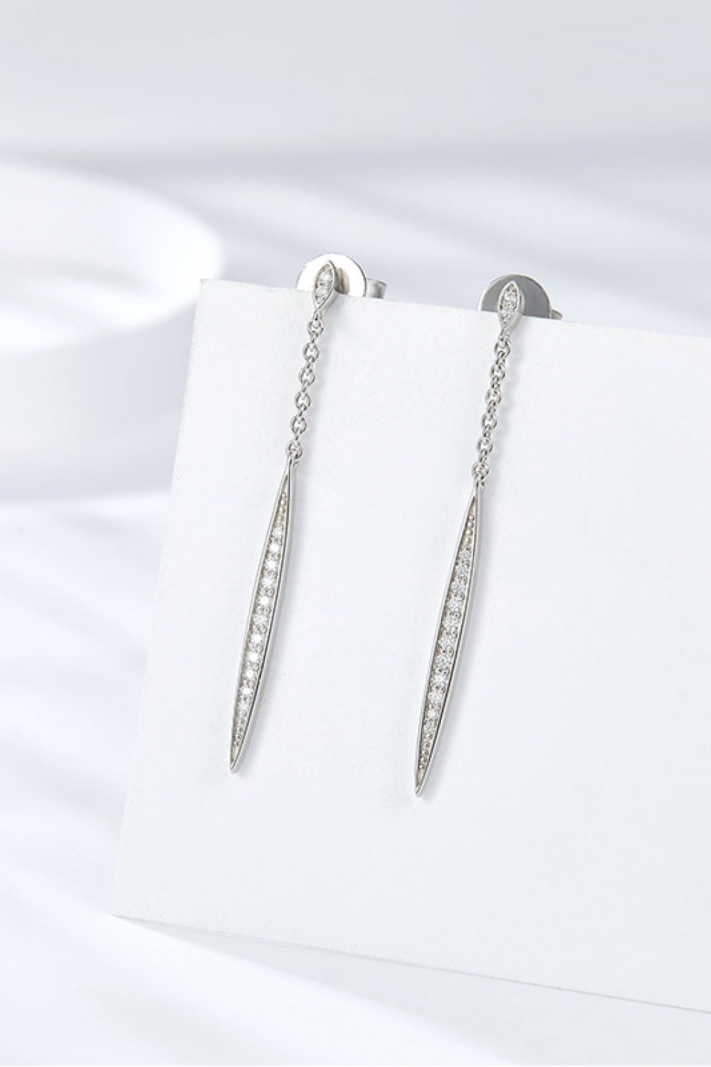 Dramatic Drop Moissanite 925 Sterling Silver Earrings