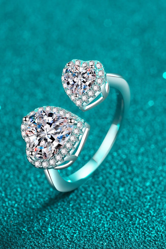 The Open Heart  Moissanite Ring