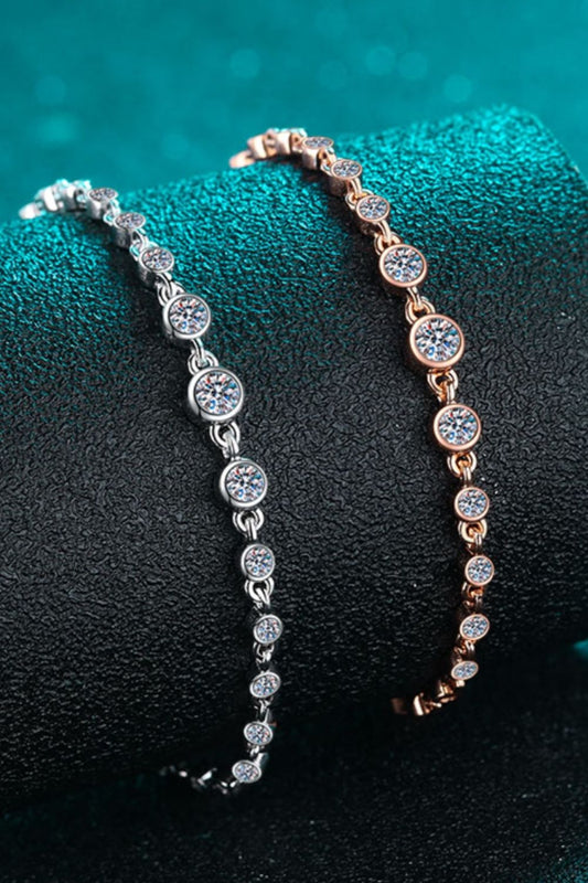 Horizons Moissanite Bracelet 925 Sterling Silver Platinum Plated