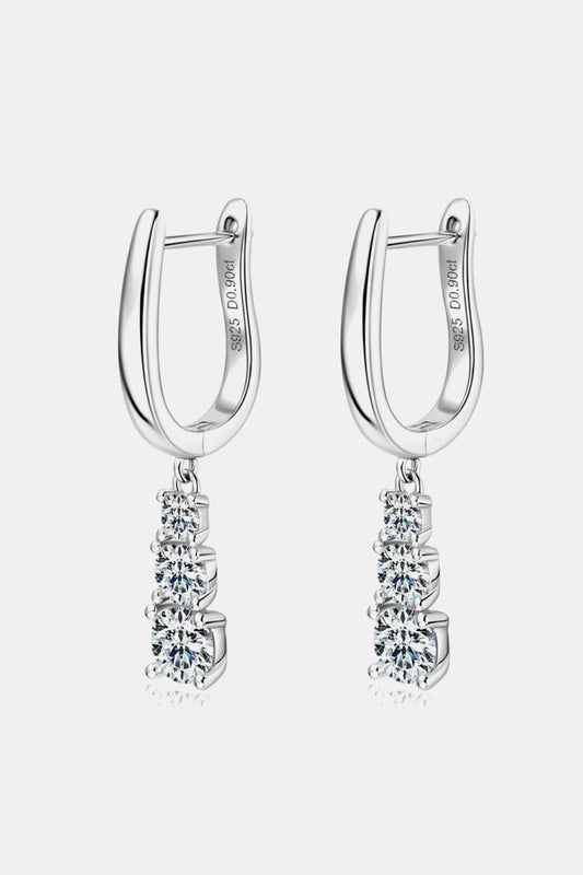 Drip Moissanite &  925 Sterling Silver Earrings