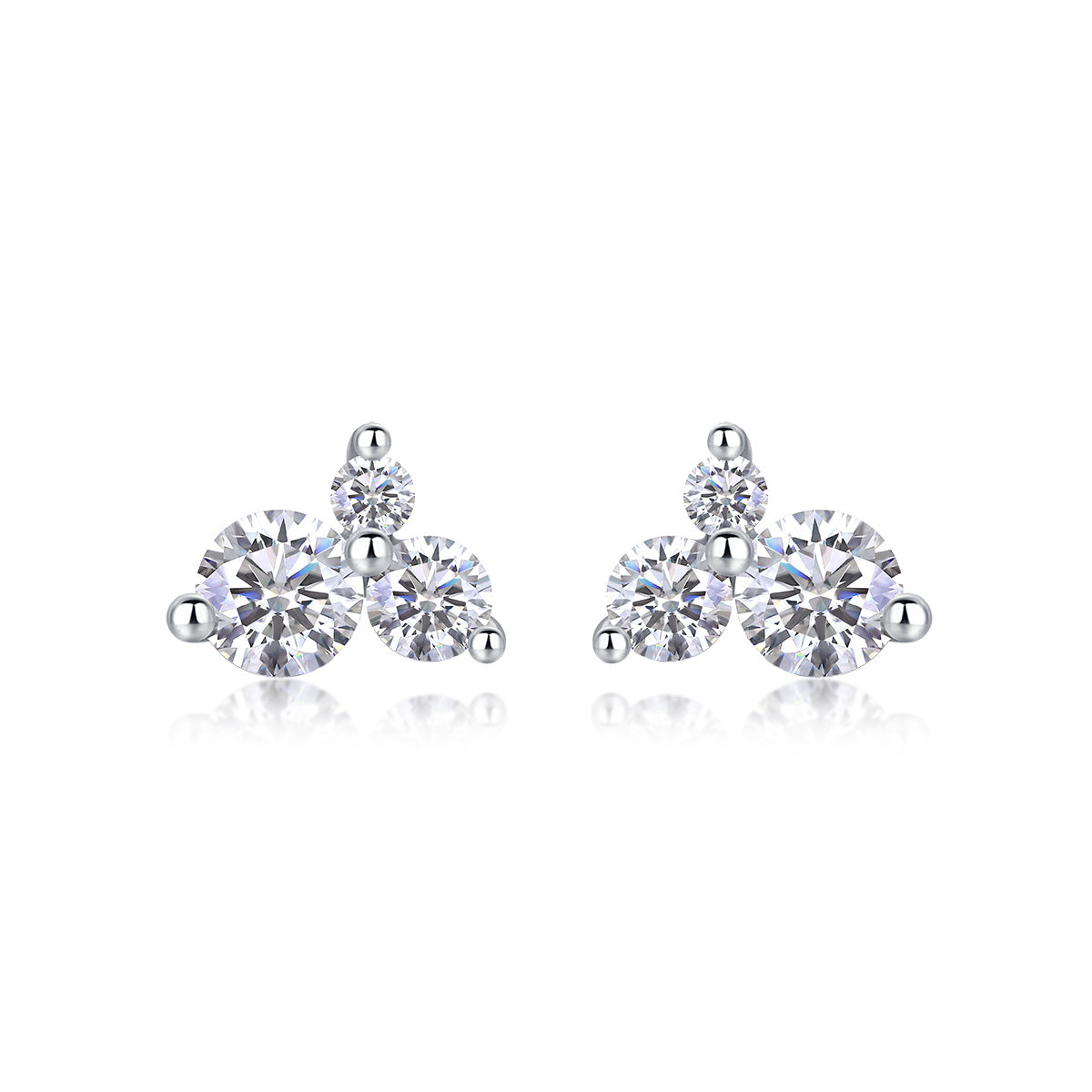 Trinity Cluster Moissanite Earrings