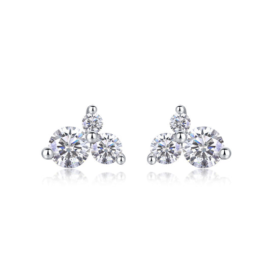 Trinity Cluster Moissanite Earrings