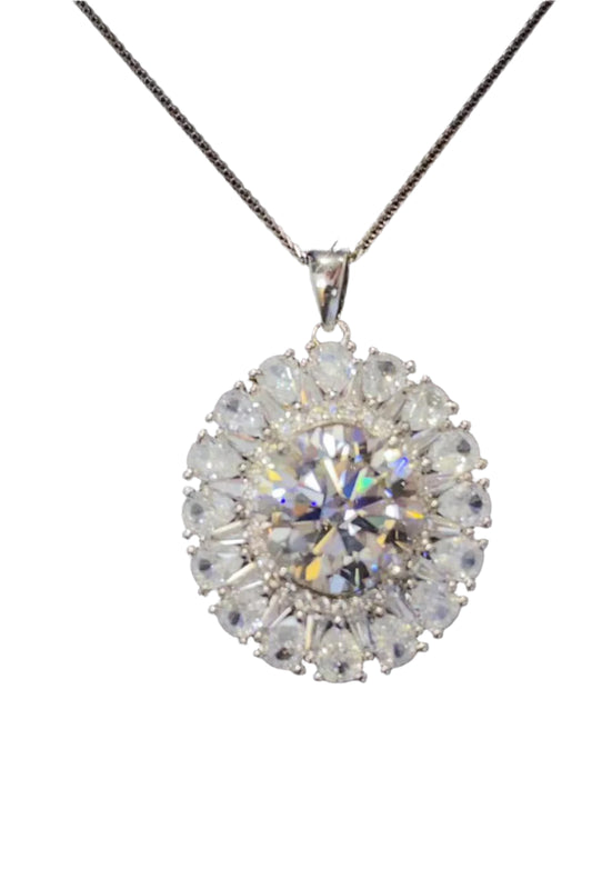 Starlight Allure 5 Carat Moissanite 925 Sterling Silver Necklace