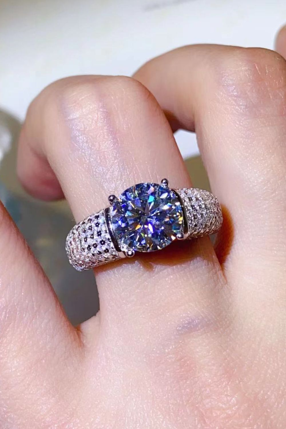 Cosmic Glow 3K Moissanite Stone Ring