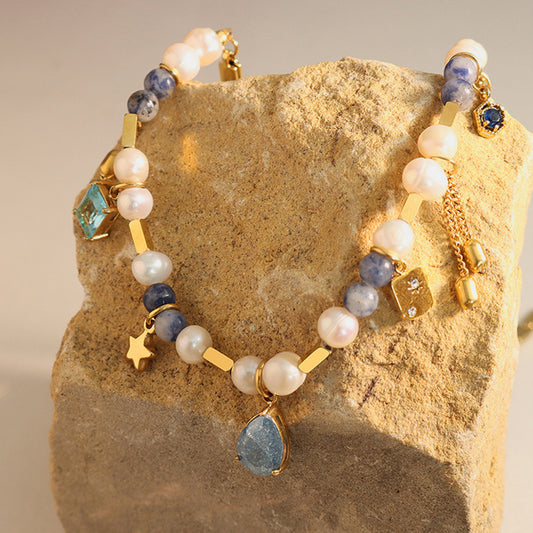 Charmed 18K Gold-Plated Beaded Necklace