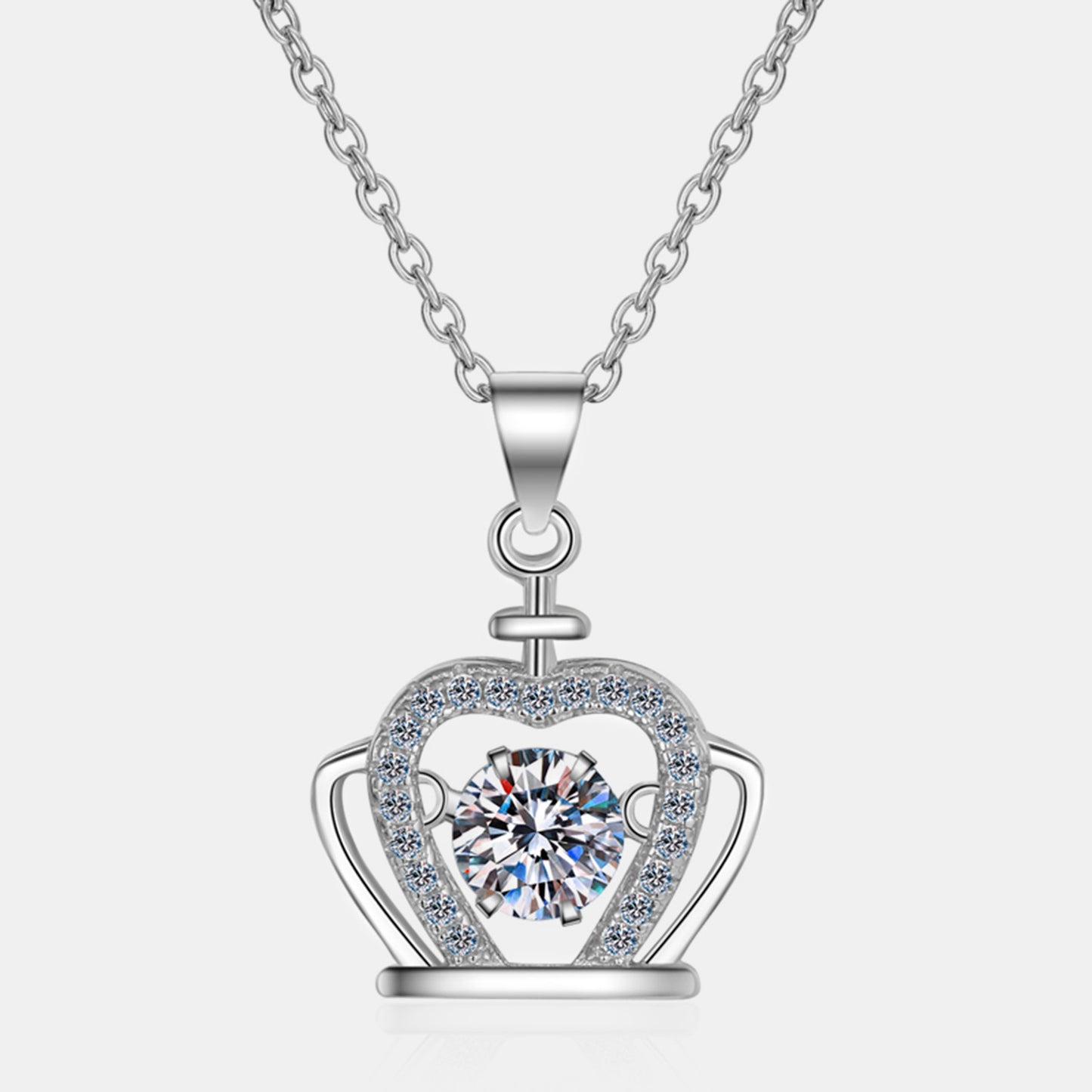 The Queen's Crown Pendant Necklace in 925 Sterling Silver