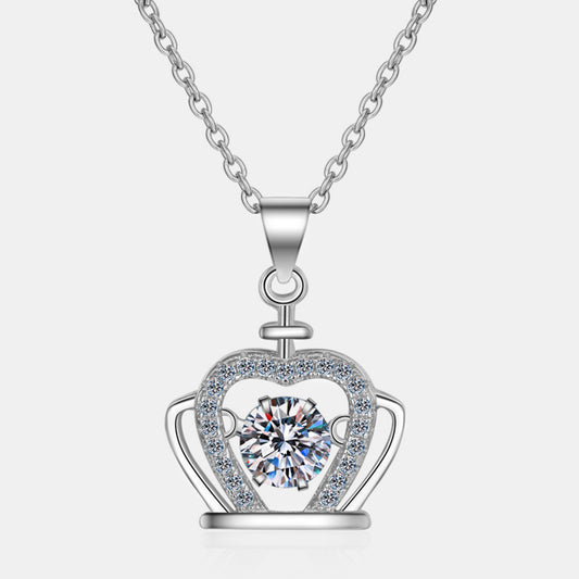 The Queen's Crown Pendant Necklace in 925 Sterling Silver
