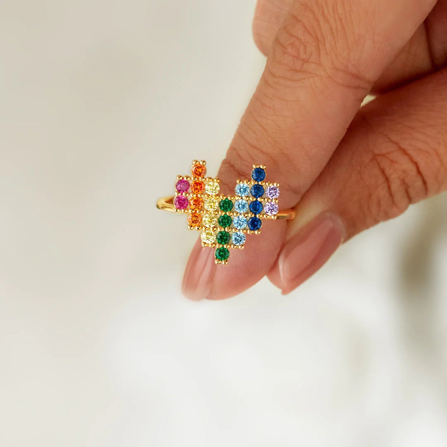 Rainbow of Love Zircon S925 Ring