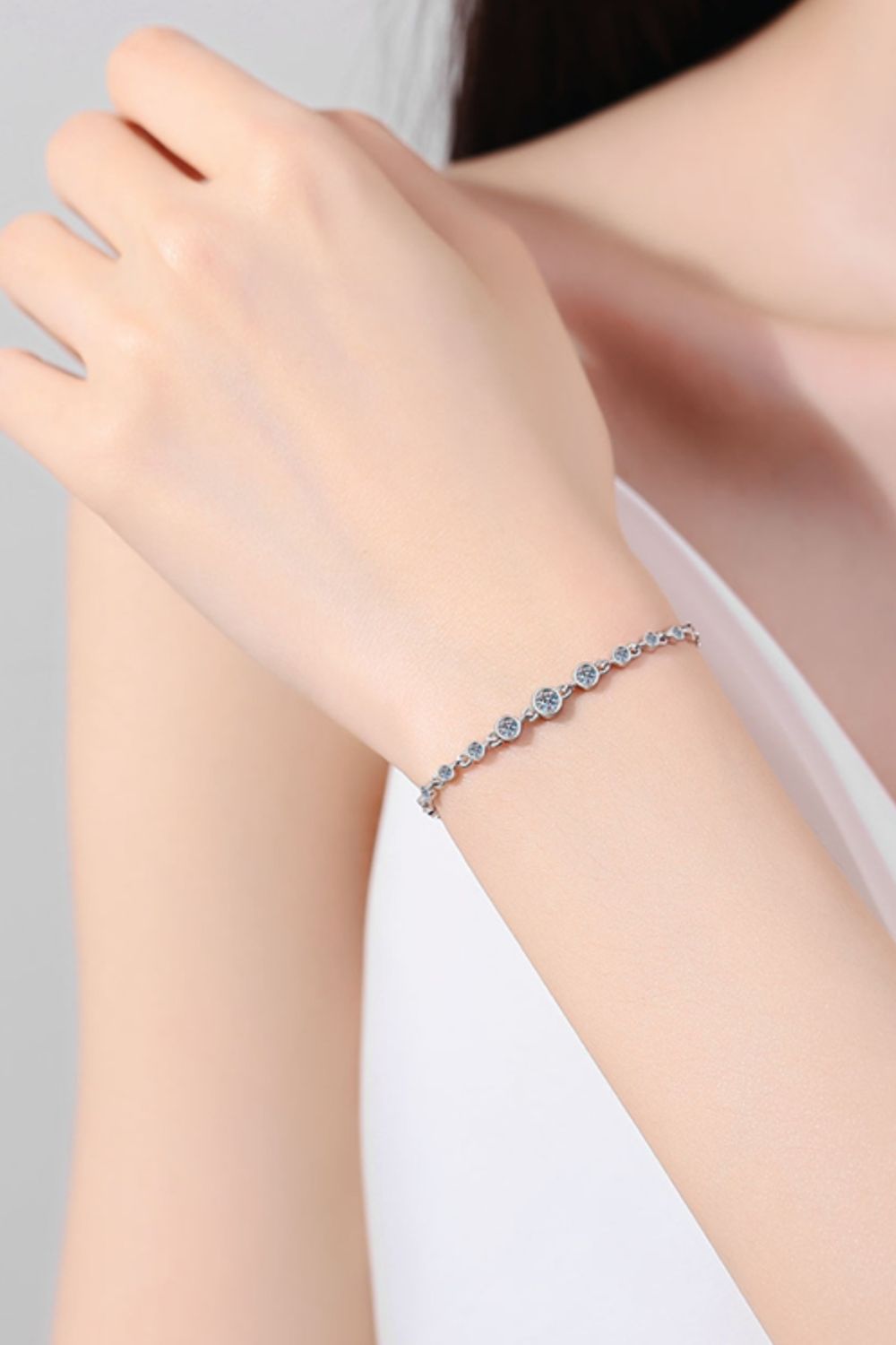 Horizons Moissanite Bracelet 925 Sterling Silver Platinum Plated