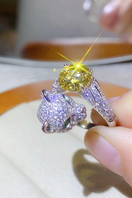 Lioness 2K Yellow Moissanite Ring