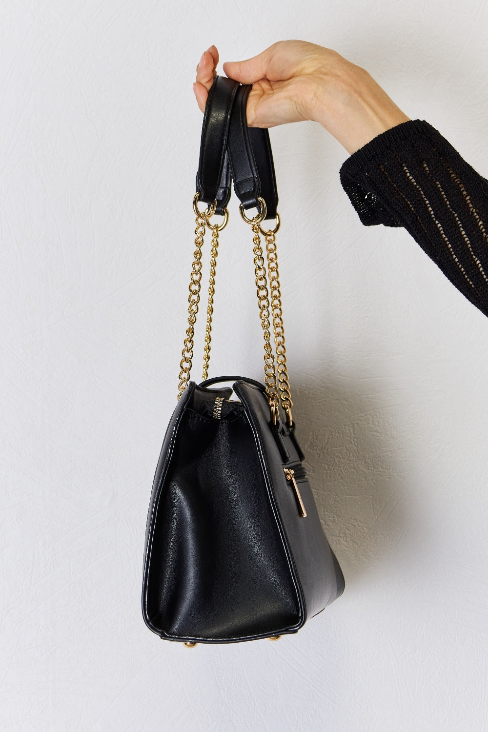 Opaque Shadow Box Leather Handbag