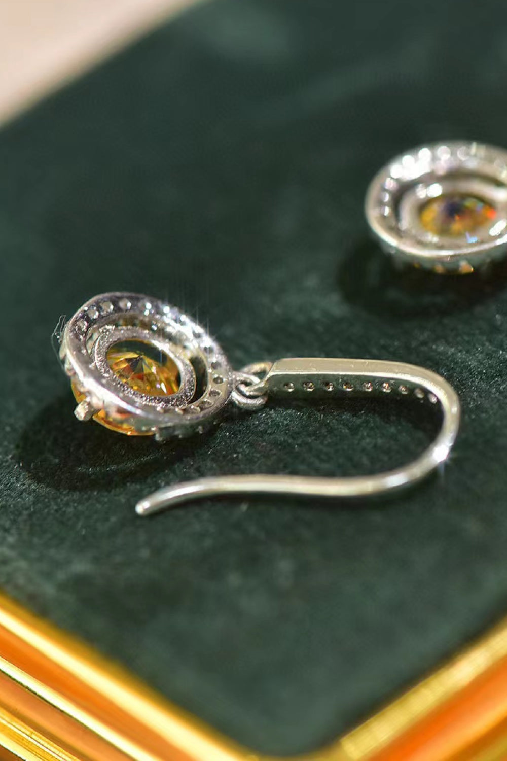 Lemondrop Platinum-Plated 2K Moissanite Earrings