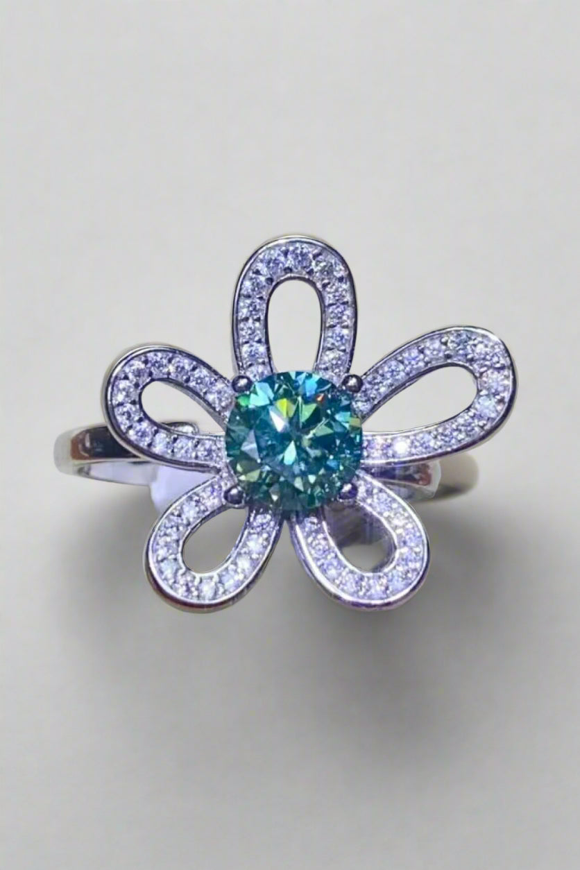 Bella Blossom Moissanite Flower Shape Open Ring