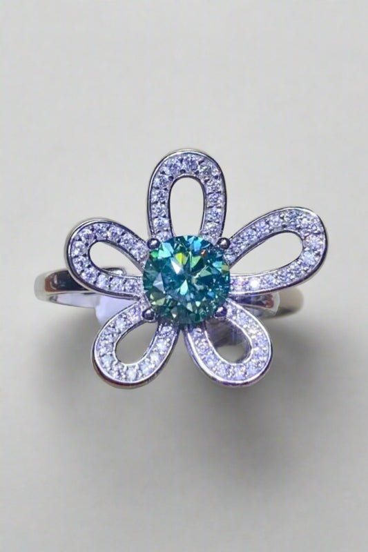 Bella Blossom Moissanite Flower Shape Open Ring
