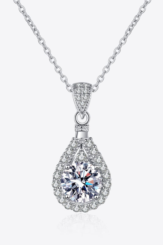 Teardrop of Joy Moissanite & Zircon Pendant Necklace