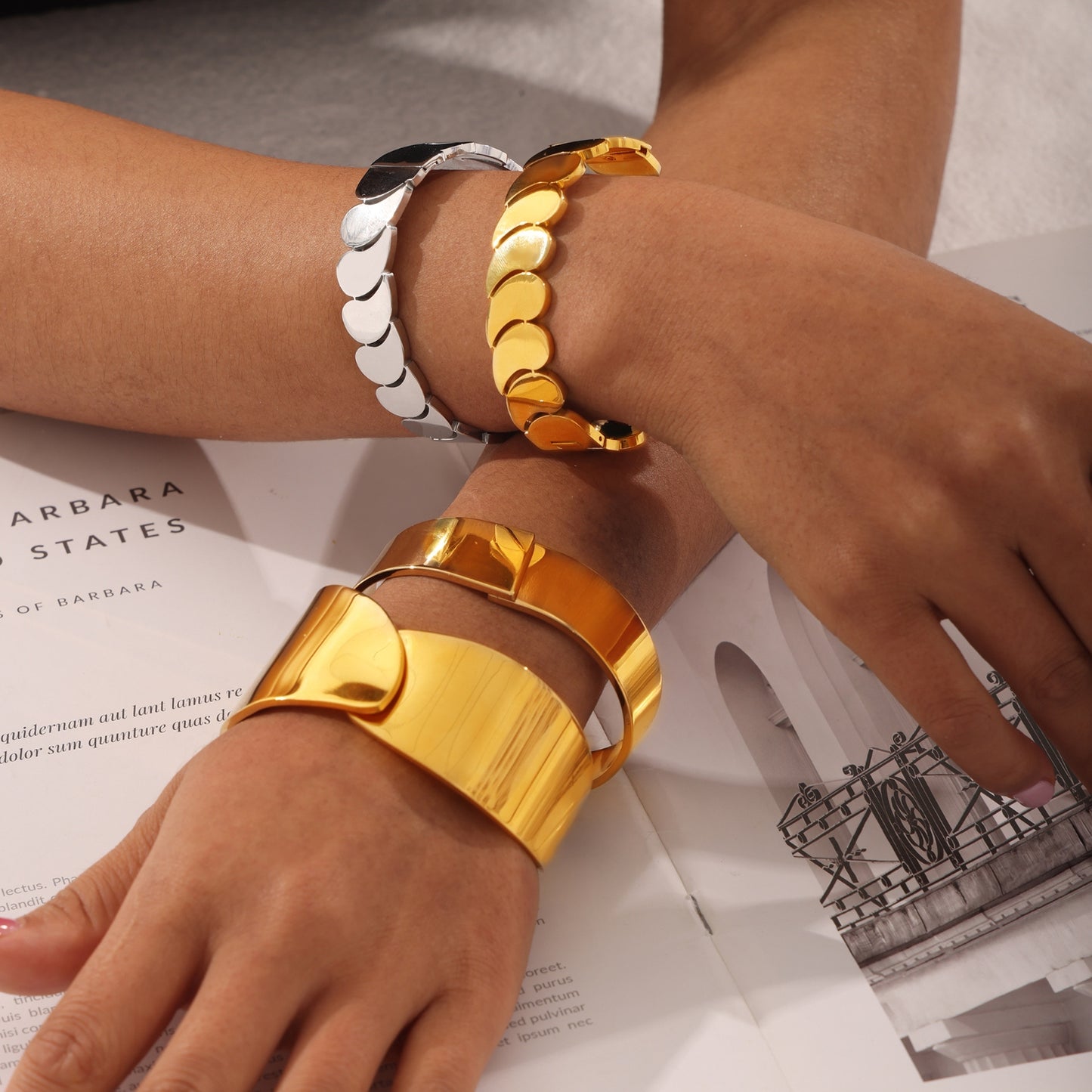Big Adventures Gold Plated & Titanium Steel Bracelet