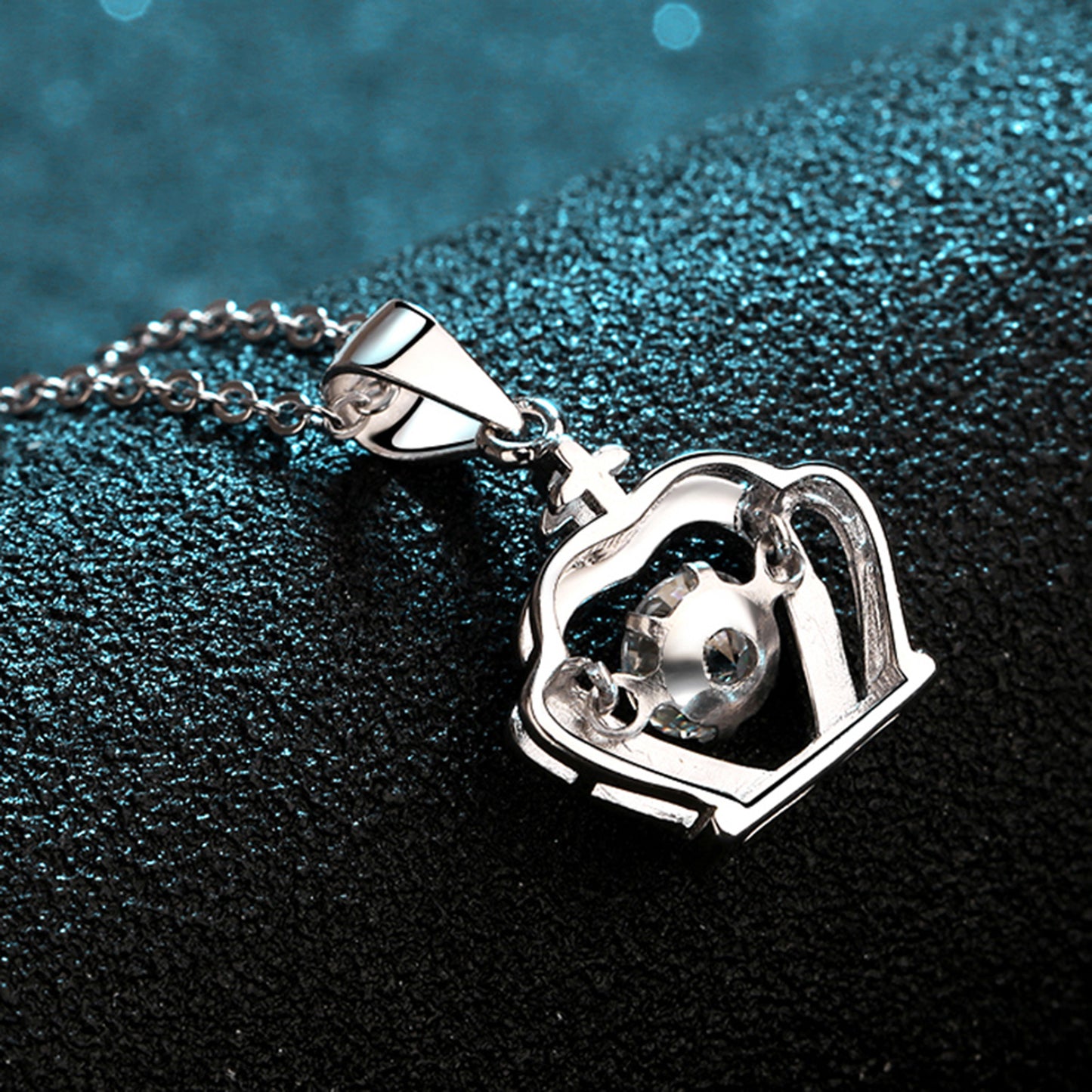 The Queen's Crown Pendant Necklace in 925 Sterling Silver