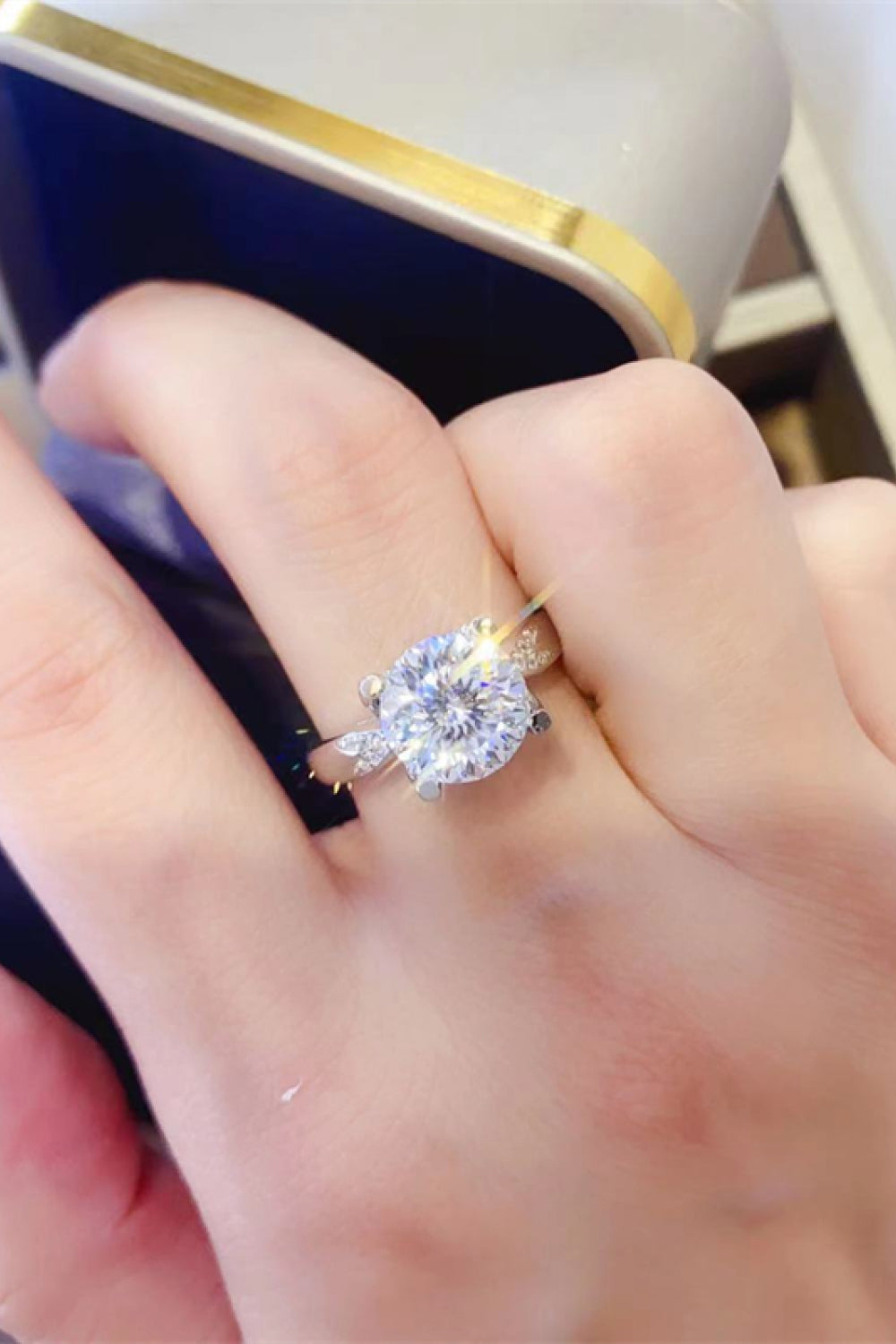 Brilliant Halo Moissanite Ring
