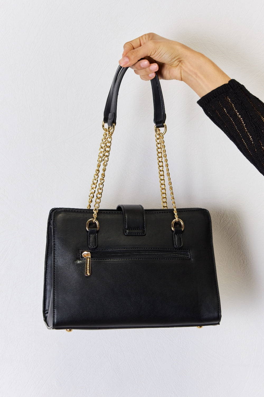 Opaque Shadow Box Leather Handbag