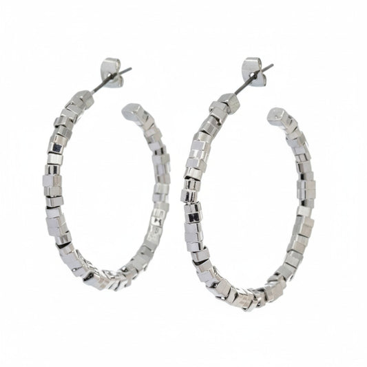 Jagged Edge Textured Hoop Earrings