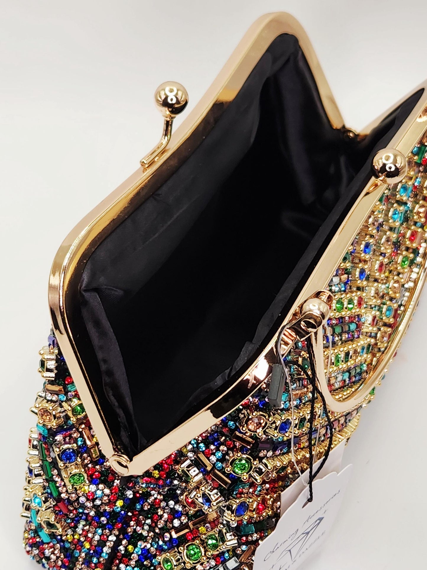 Charm & Dazzle Top Handle | Mosaic Jeweled Handbag | Radiant Crystal Evening Purse | Formal Bag | Special Occasion Clutch